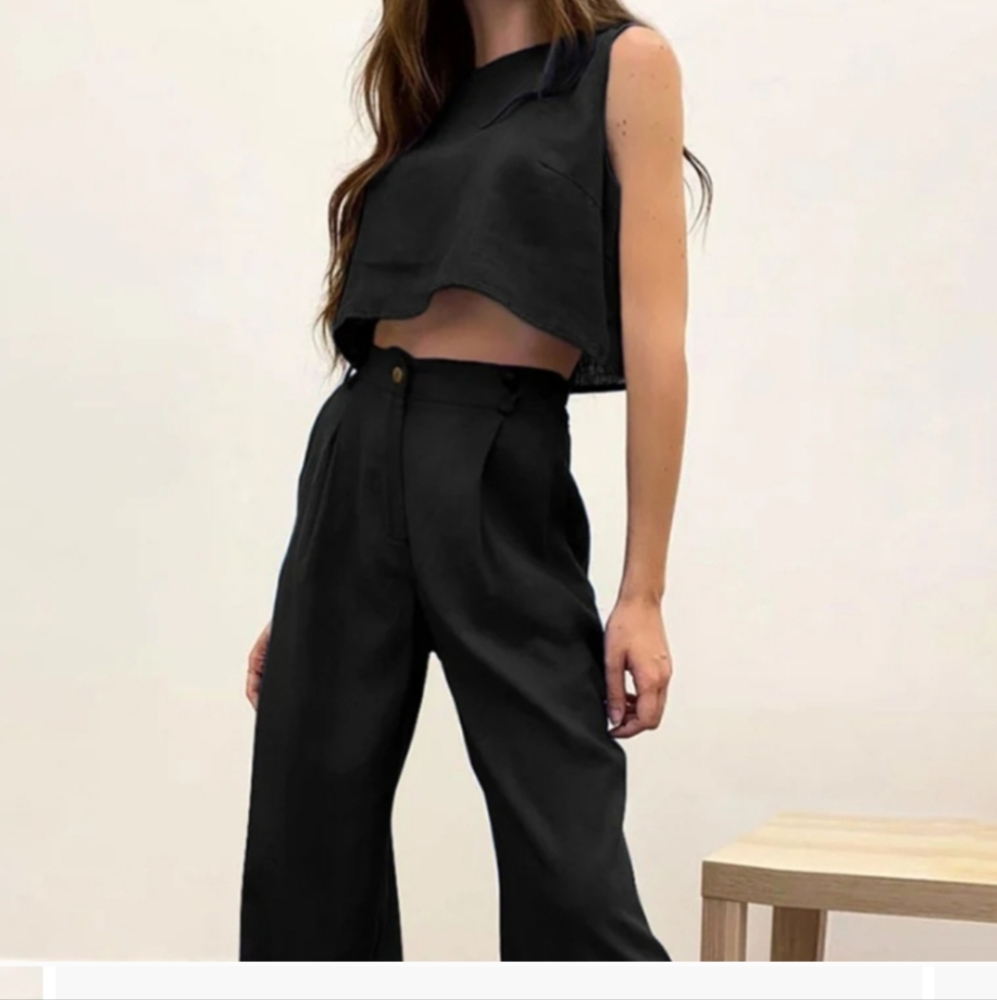 NWT Commense Boho Two Piece Pants Set Large